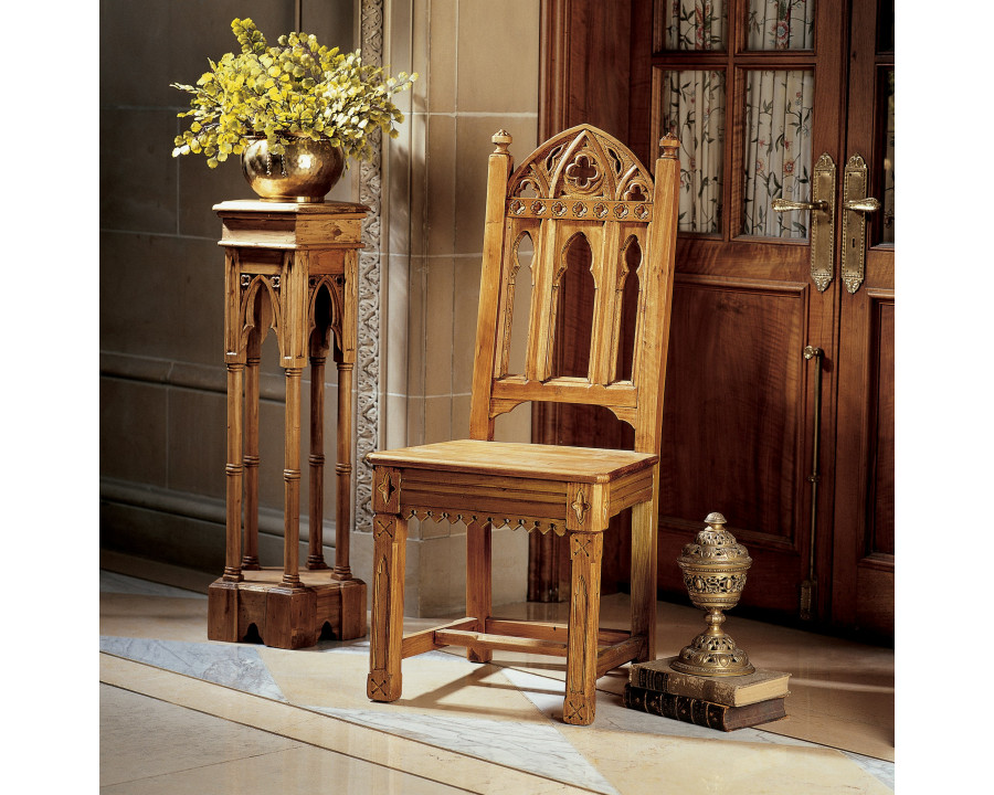 Toscano - Sudbury Hand-Carved Gothic Side Chair in Mahogany