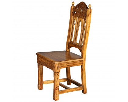 Toscano - Sudbury Hand-Carved Gothic Side Chair in Mahogany