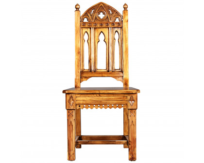 Toscano - Sudbury Hand-Carved Gothic Side Chair in Mahogany