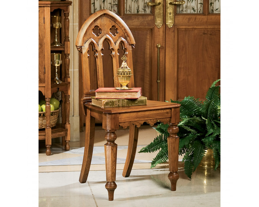 Toscano - The Abbey Gothic Revival Chair in Walnut, Mahogany