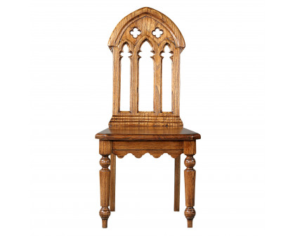 Toscano™ The Abbey Gothic Revival Chair - Walnut, Mahogany