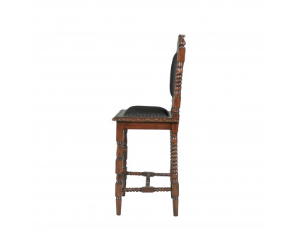 Toscano - Charles II Gothic Bar Stool in Walnut, Mahogany