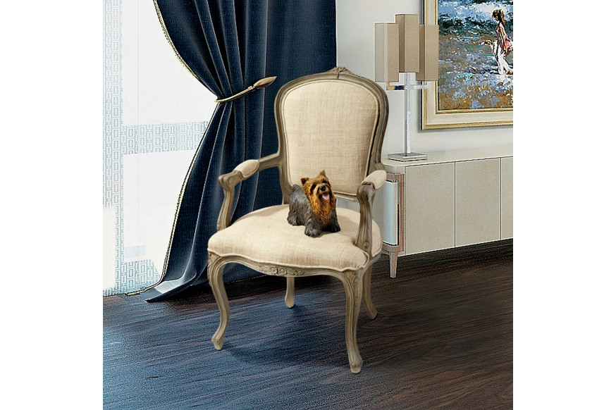 Toscano™ The Carlisle Louis XV Armchair - Cream, Fabric/Mahogany