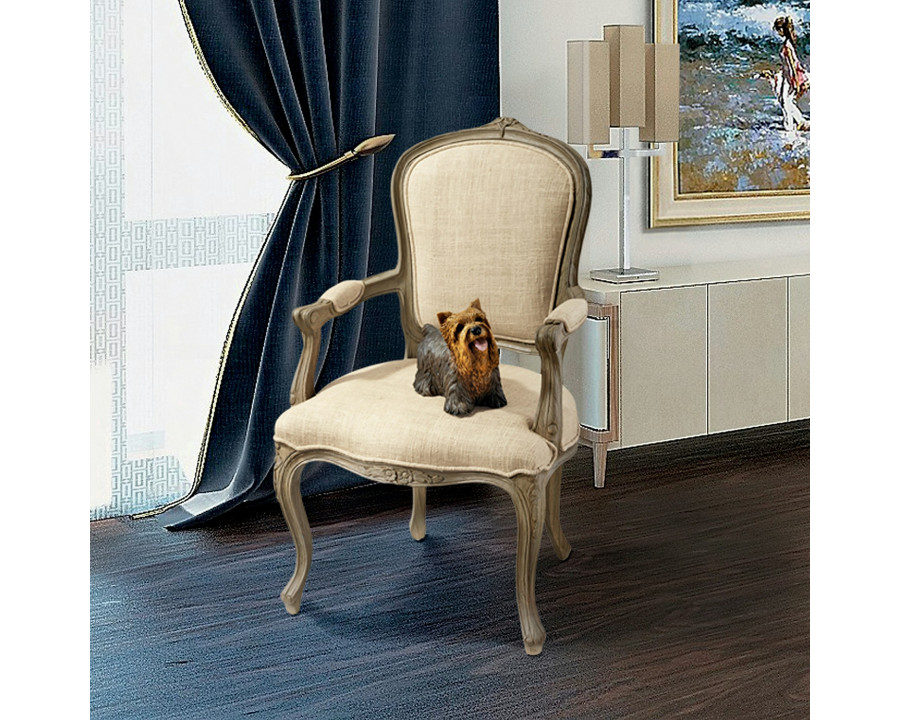 Toscano - The Carlisle Louis XV Armchair in Cream, Fabric/Mahogany