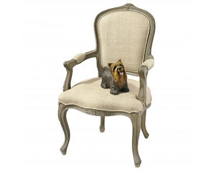 Toscano™ The Carlisle Louis XV Armchair - Cream, Fabric/Mahogany