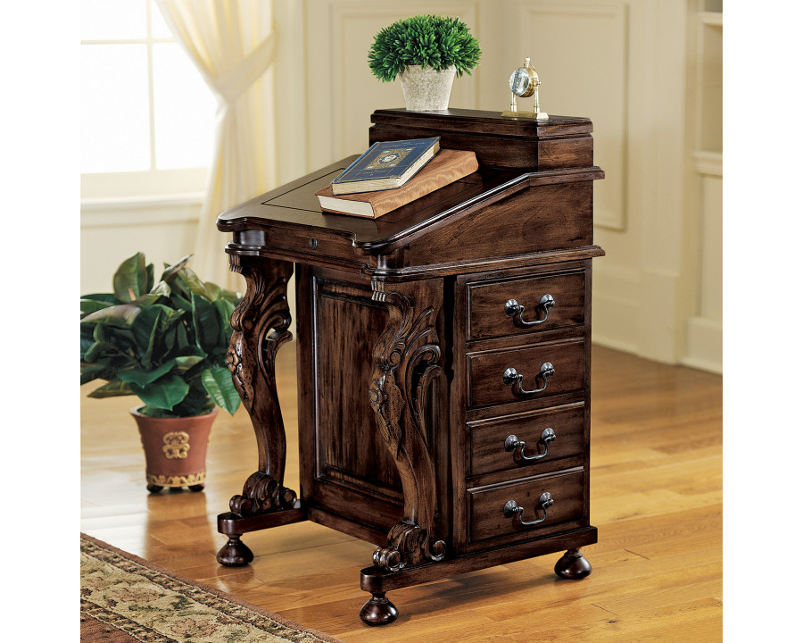 Toscano - The Captain Davenport Desk in Cherry, Mahogany