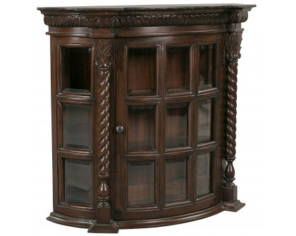 Toscano - Cardington Square Manor Wall Curio Cabinet in Cherry, Mahogany