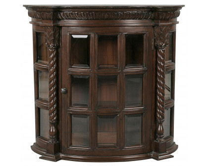 Toscano - Cardington Square Manor Wall Curio Cabinet in Cherry, Mahogany