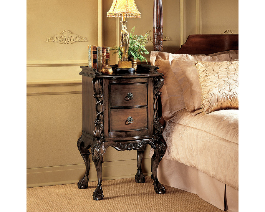 Toscano - Chateau Lorraine Bedside Table in Cherry, Mahogany