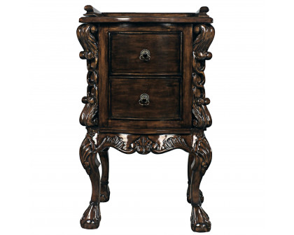 Toscano - Chateau Lorraine Bedside Table in Cherry, Mahogany