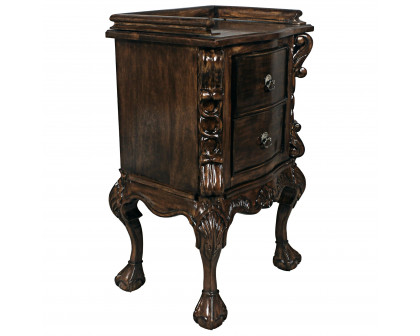 Toscano - Chateau Lorraine Bedside Table in Cherry, Mahogany