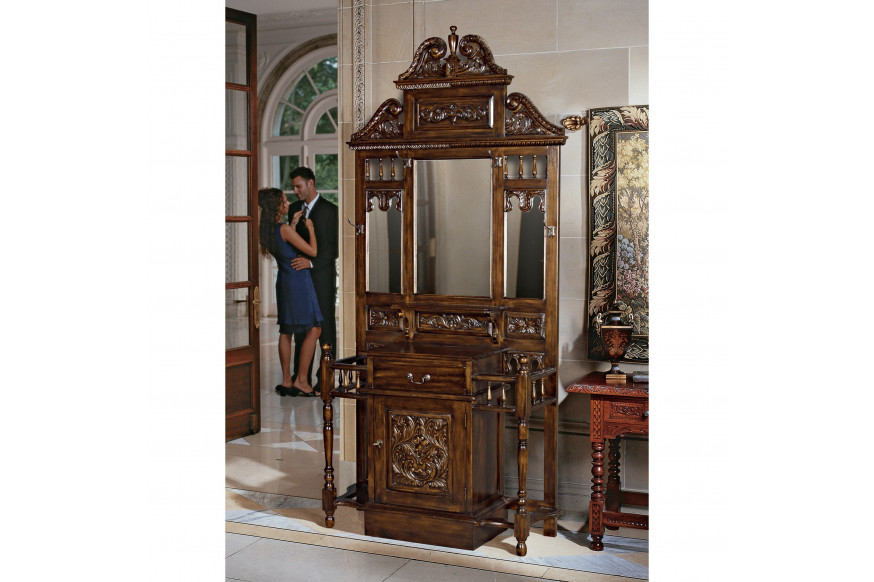 Toscano™ Edgeworth Manor Hall Stand in Walnut, Mahogany