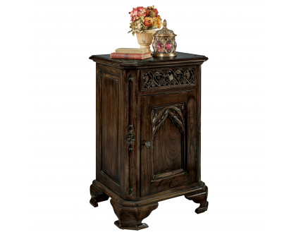 Toscano - Queensbury Inn Gothic Revival Bedside Table in Mahogany