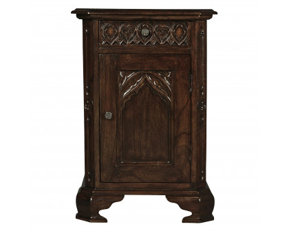 Toscano - Queensbury Inn Gothic Revival Bedside Table in Mahogany