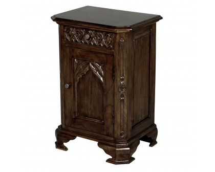 Toscano - Queensbury Inn Gothic Revival Bedside Table in Mahogany