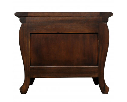 Toscano - Sorbonne French Nightstand Bombe Table in Walnut, Mahogany