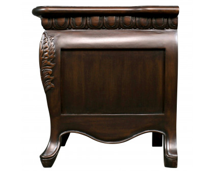 Toscano - Sorbonne French Nightstand Bombe Table in Walnut, Mahogany