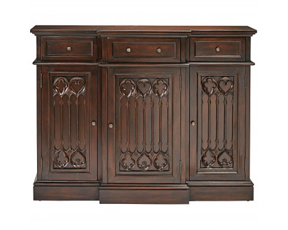 Toscano - Canterbury Abbey Gothic Sideboard Console Table in Cherry, Mahogany