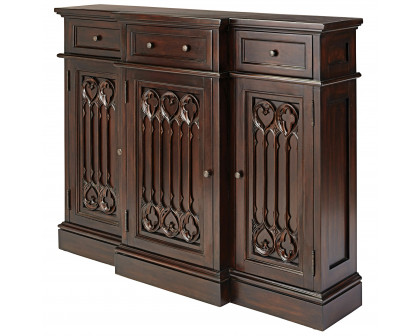 Toscano - Canterbury Abbey Gothic Sideboard Console Table in Cherry, Mahogany