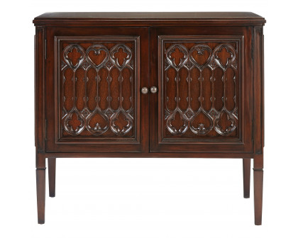 Toscano - Canterbury Abbey Gothic Cabinet Console Table in Walnut, Mahogany