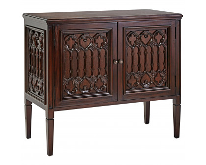 Toscano - Canterbury Abbey Gothic Cabinet Console Table in Walnut, Mahogany