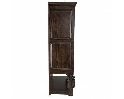 Toscano - Coat of Arms Gothic Revival Armoire in Cherry, Mahogany