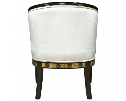 Toscano™ Neoclassical Graceful Swans Tub Chair - Ivory, Velvet