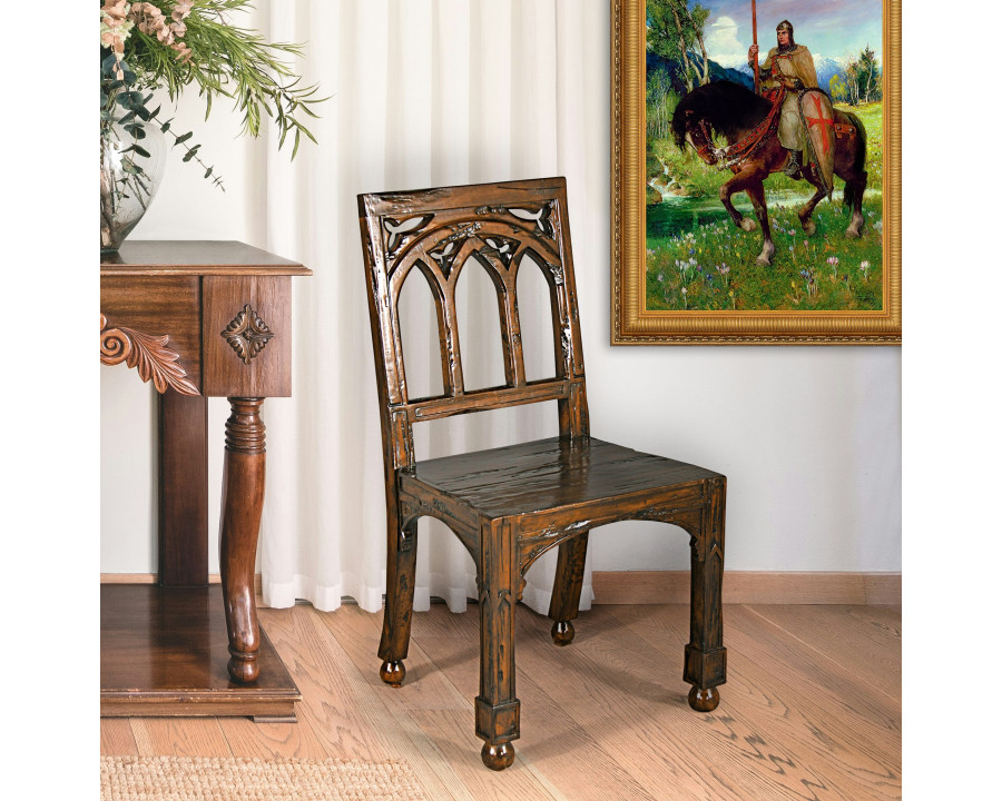 Toscano - Gothic Revival Rectory Chair in Oak, Hardwood