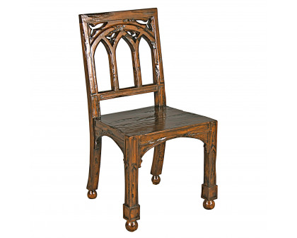 Toscano™ Gothic Revival Rectory Chair - Oak, Hardwood