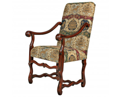 Toscano - Chateau DuMonde Coat of Arms Dining Armchair in Cherry, Mahogany