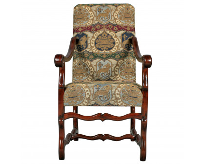 Toscano - Chateau DuMonde Coat of Arms Dining Armchair in Cherry, Mahogany