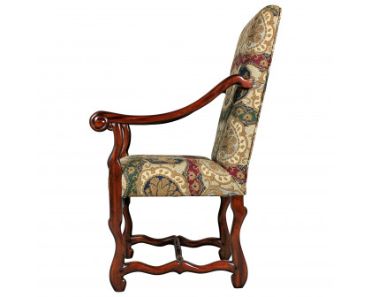 Toscano - Chateau DuMonde Coat of Arms Dining Armchair in Cherry, Mahogany