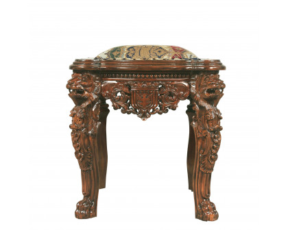 Toscano™ The Lord Raffles Lion Leg Gothic Stool - Walnut, Mahogany