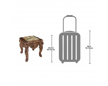 Toscano™ The Lord Raffles Lion Leg Gothic Stool - Walnut, Mahogany