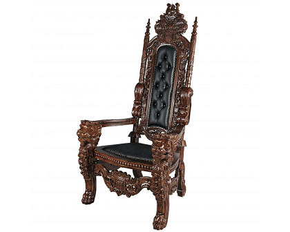 Toscano™ The Lord Raffles Lion Throne Chair - Leather