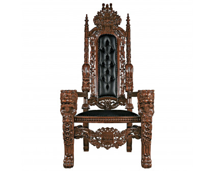 Toscano™ The Lord Raffles Lion Throne Chair - Leather