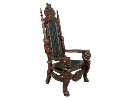 Toscano™ The Lord Raffles Lion Throne Chair - Leather