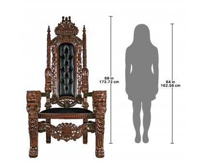 Toscano™ The Lord Raffles Lion Throne Chair - Leather