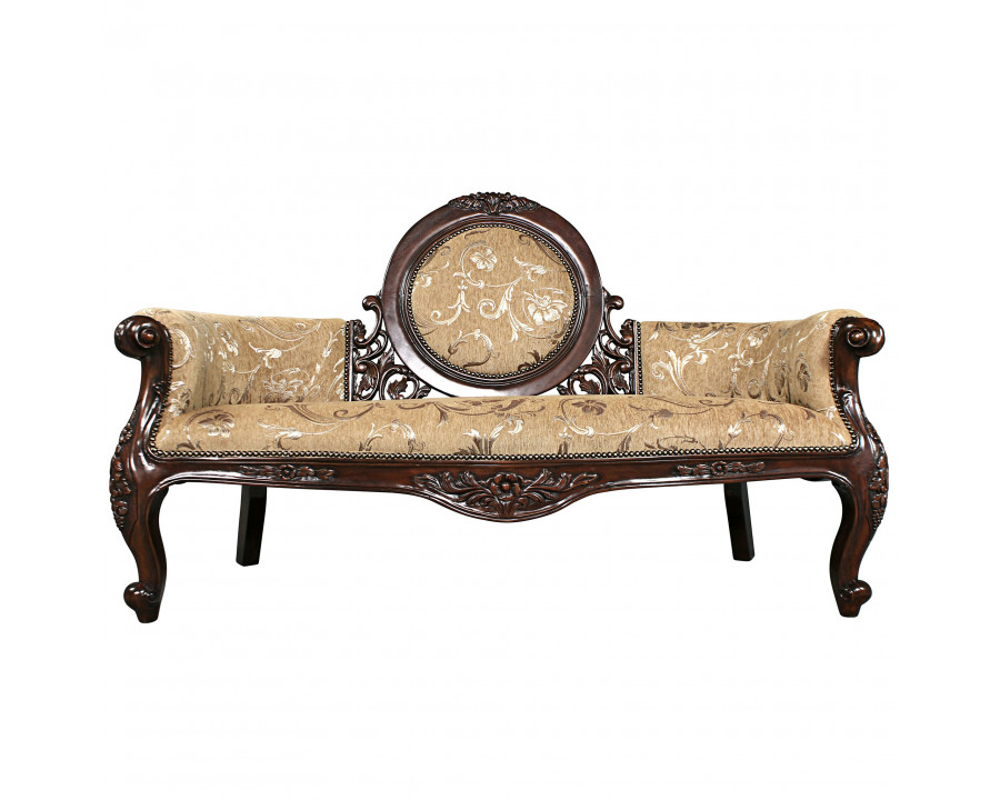 Toscano - Victorian Cameo-Backed Sofa Couch in Beige, Fabric