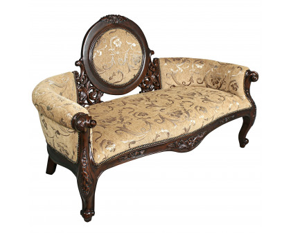 Toscano - Victorian Cameo-Backed Sofa Couch in Beige, Fabric