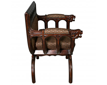 Toscano™ Renaissance San Lorenzo Chair - Brown, Fabric/Mahogany