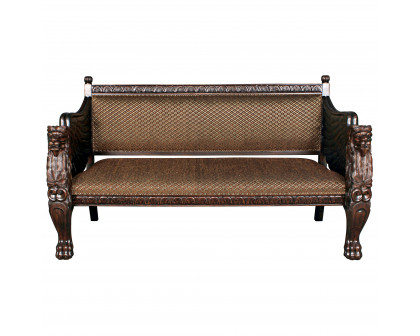 Toscano - Lord Raffles Winged Lion Settee Bench in Cherry, Mahogany