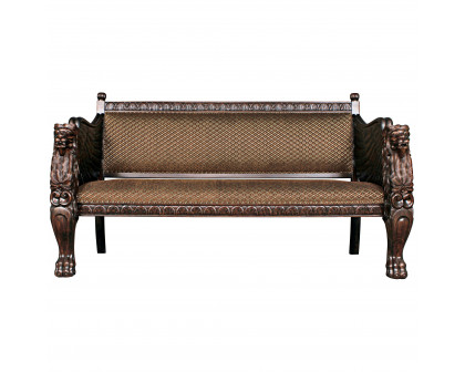 Toscano - Lord Raffles Winged Lion Settee Bench in Cherry, Mahogany