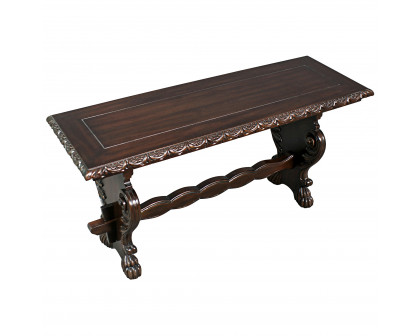 Toscano - Glastonbury Abbey Gothic Bench in Cherry, Mahogany