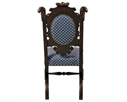 Toscano - Sir Raleigh Hand-Carved Medieval Dining Chair in Cherry, Mahogany