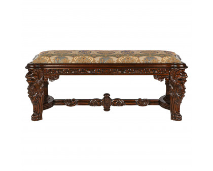 Toscano - Lord Raffles Grande Hall Lion Leg Bench in Cherry, Mahogany