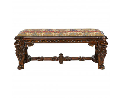 Toscano - Lord Raffles Grande Hall Lion Leg Bench in Cherry, Mahogany