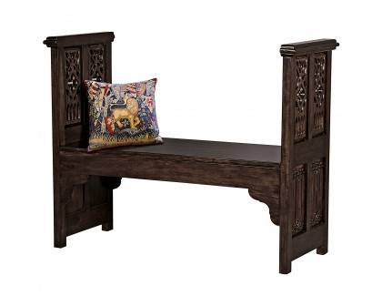 Toscano - Canterbury Abbey Gothic Bench in Walnut, Mahogany