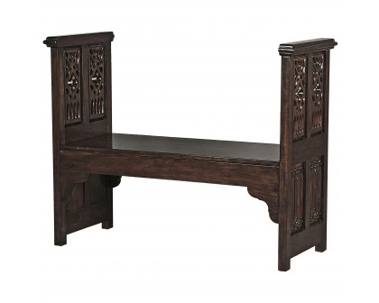 Toscano - Canterbury Abbey Gothic Bench in Walnut, Mahogany