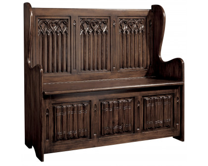 Toscano - Kylemore Abbey Gothic Bench in Walnut, Mahogany